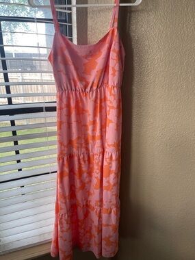 Social Standard by Sanctuary smocked-back maxi dress pink/orange floral  Large
